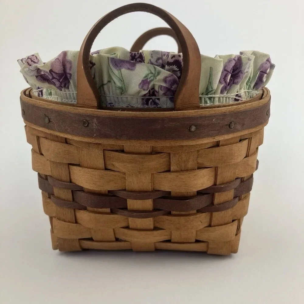 Longaberger May Series Pansy Basket | /w Liner & Protector Spring 1992 #10006